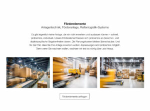 Screenshot der Budde Website mit Headline und dreispaltigem Aufbau