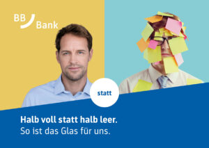 Banner der BBBank, Mitarbeiterkampagne im Querformat