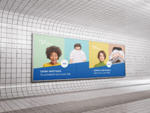 BBBank, Mockup eines Plakats in Ubahnschacht