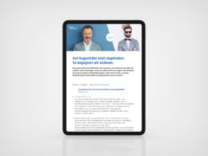 Mockup einer Stellenanzeige der BBBank, online auf IPad